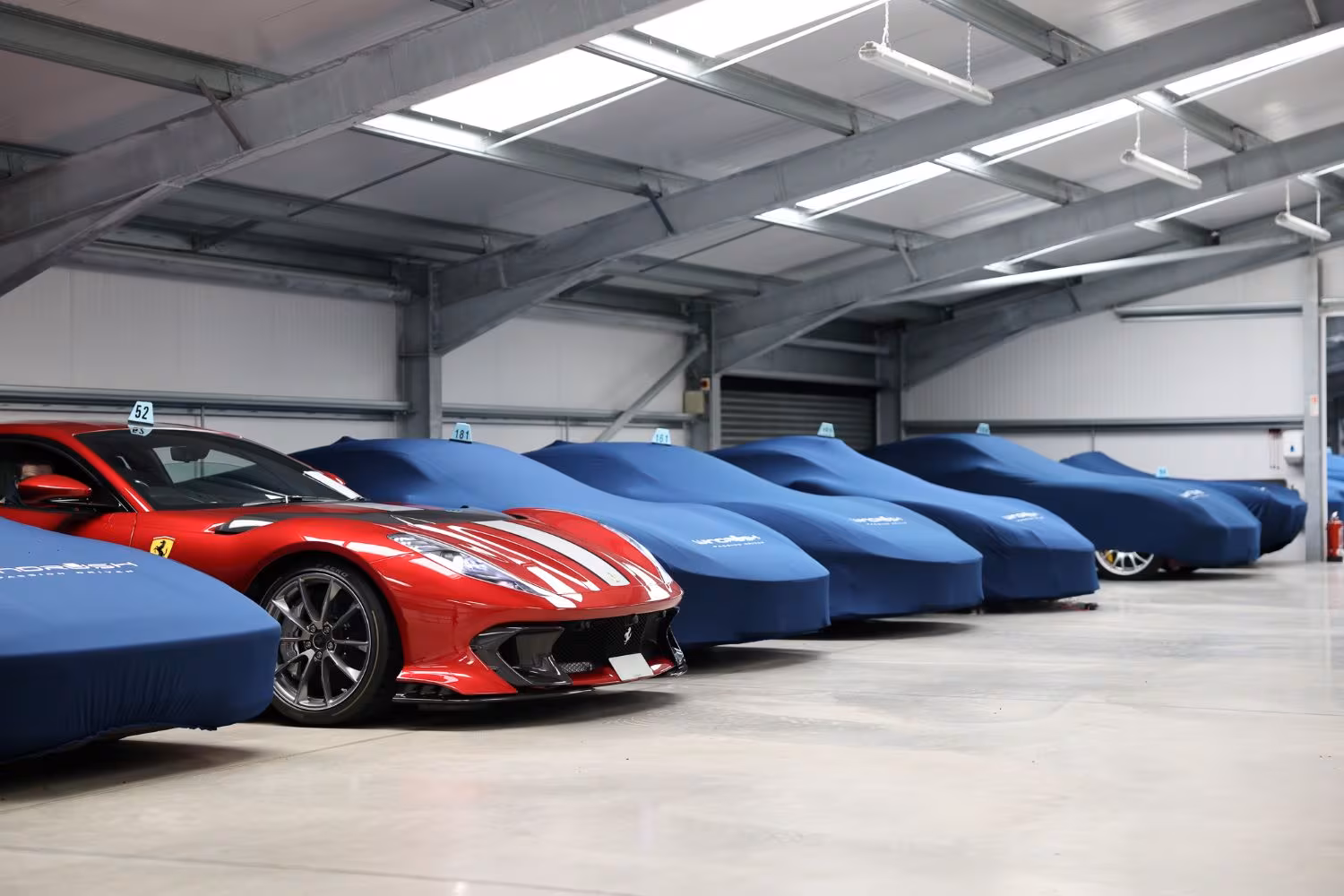 Private car storage bays at Topwatch Supercar Vault in Cape Town, South Africa